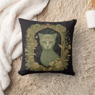 Mystische Waldkatze - Wald Kissen