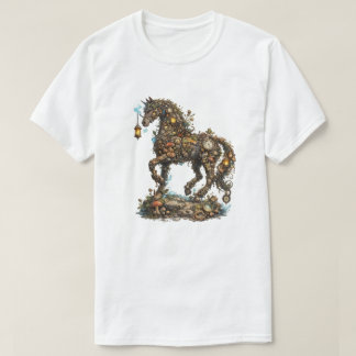 Mystische Waldpferd-Illustration | Fantasy-Natur T-Shirt