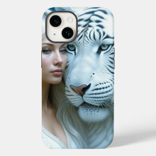 Mystische Weiße Tiger und Frauen Case-Mate iPhone 14 Hülle