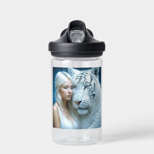 Mystische Weiße Tiger und Frauen Personalisiert Trinkflasche