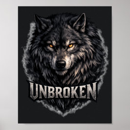 Mystische Wildnis Wolf Unbeugsam | Bergnacht Poster