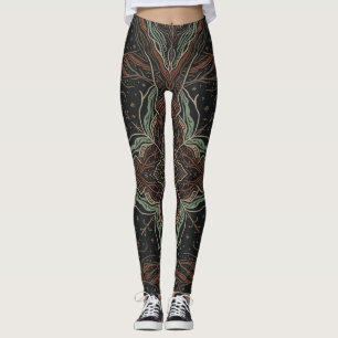 Mystische Wurzeln Symmetrische Leggings