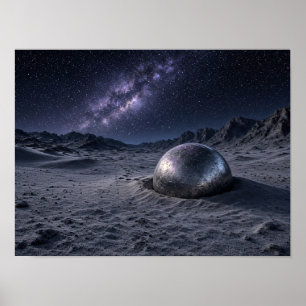 Mystische Wüsten-Nachtszene Poster