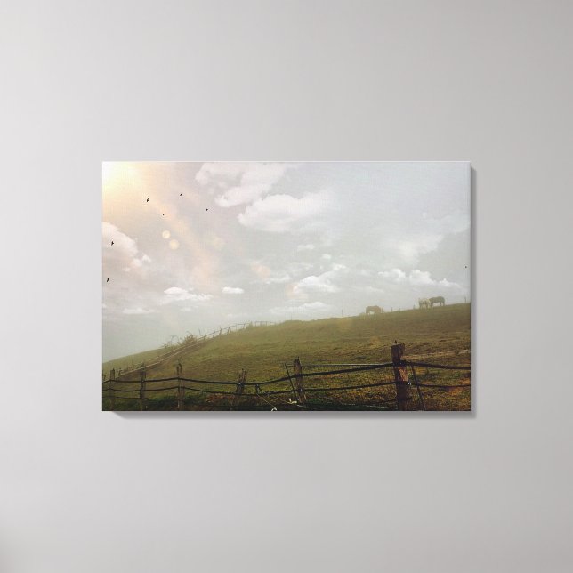Mystischer Abend, Pferdeweidekunst Leinwanddruck (Vorderseite)