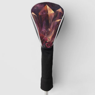 Mystischer Amethyst-Kristall-Blumen-Galaxie-Kunst Golf Headcover