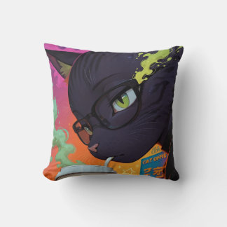 Mystischer Anime-Schwarzer Kater Kissen