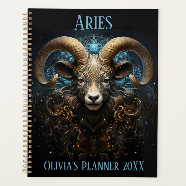 Mystischer Aries Sternzeichenplaner Planer (Vorderseite)