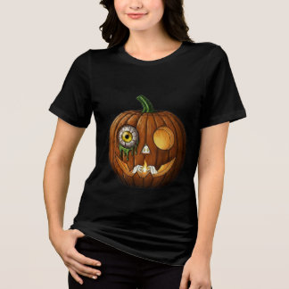 Mystischer Augapfel und Skeletthände Jack-O-Lanter Tri-Blend Shirt