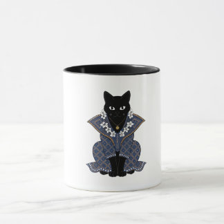 Mystischer Batik-Katzenkönigin-Kaffeebecher Tasse