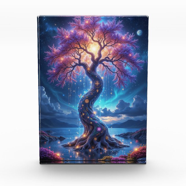 Mystischer Baum des Lebens und Himmelsgarten Fotoblock (Vorderseite)