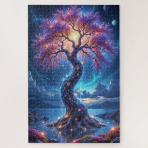 Mystischer Baum des Lebens und Himmelsgarten Puzzle