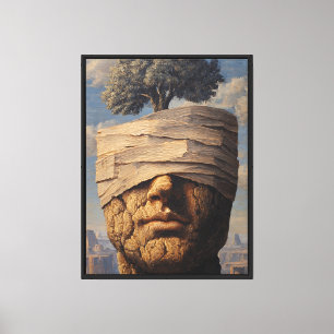 Mystischer Baum Mensch Surreal Vintage-Ölgemälde Leinwanddruck