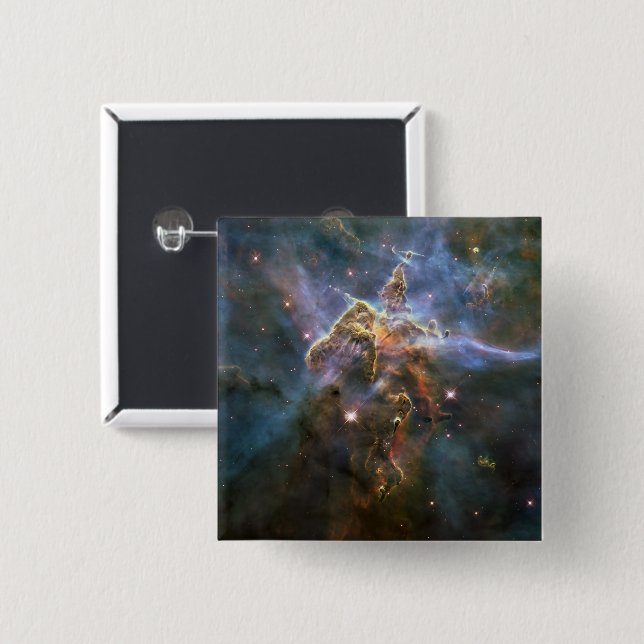 Mystischer Berg in Carina Nebula Hubble Space Button (Vorne & Hinten)