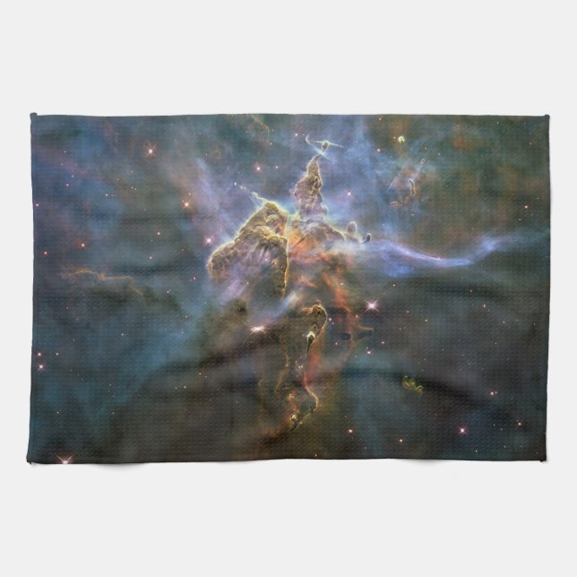 Mystischer Berg in Carina Nebula Hubble Space Geschirrtuch (Horizontal)