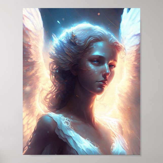 Mystischer blauäugiger Engel Poster (Vorne)