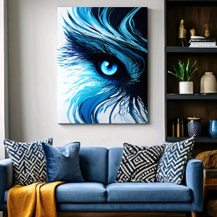 Mystischer blauer Blick: Die Kunst, die hypnotisie Leinwanddruck
