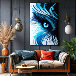 Mystischer blauer Blick: Die Kunst, die hypnotisie Poster