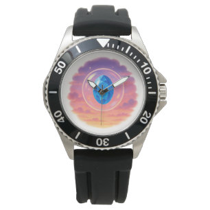 Mystischer blauer Edelstein-Sonnenuntergang – Spir Armbanduhr