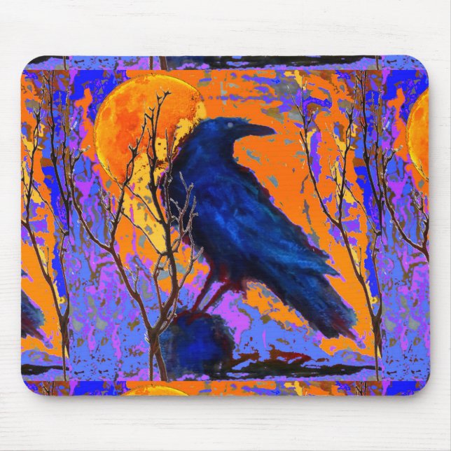 Mystischer blauer Raben-Mond durch Sharles Mousepad (Vorne)