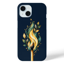 Mystischer Botanischer Kunst-Handyhülle mit Flamme