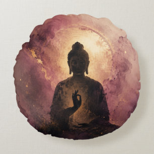 Mystischer Buddha   Zen Meditation Rundes Kissen