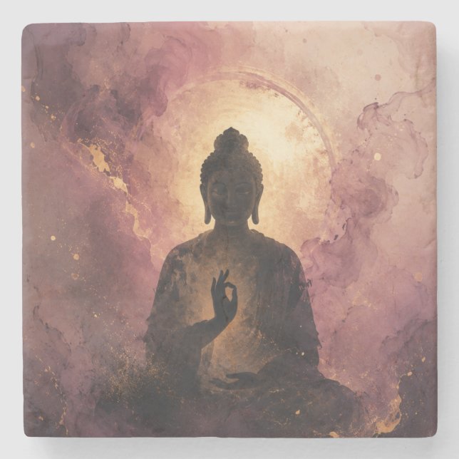 Mystischer Buddha | Zen Meditation Steinuntersetzer (Vorderseite)