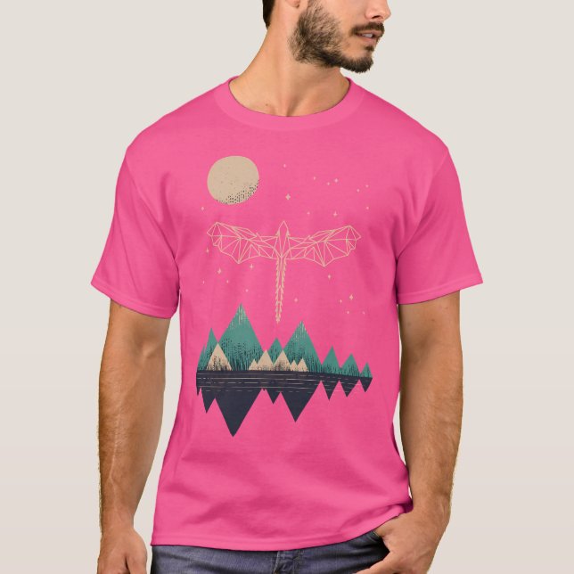 Mystischer Drache - Abstrakter Drachenberg T-Shirt (Vorderseite)