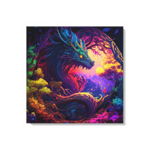 Mystischer Drache verzauberte Forest Fantasy Art