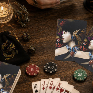 Mystischer Elf-Drachen-Begleiter Schmetterling Fan Spielkarten