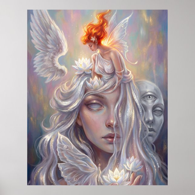 Mystischer Engel Portrait Poster (Vorne)