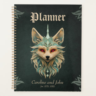 Mystischer Fuchs mit stechenden roten Augen Planer