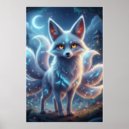 Mystischer Fuchsgeist – Fantasy-Nachtposter-Kunst Poster