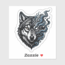 Mystischer Geist Wolf Rauch Kunst Biker Vinyl