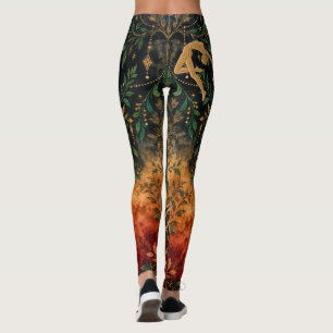 Mystischer goldener Baum des Lebens Boho Leggings