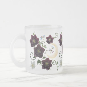 Mystischer gotischer floraler Mond-Libelle Mattglastasse