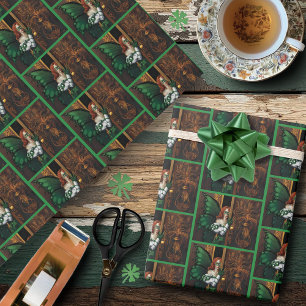 Mystischer Grüner Keltischer Feen-Geheimer-Passwor Geschenkpapier