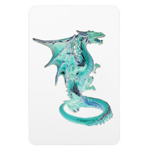 Mystischer Himmelblauer Drache Imaginatives Kreatu Magnet