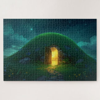 Mystischer irischer Feenhügel-Jigsaw-Puzzle Puzzle