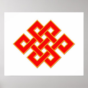 Mystischer Knoten - Rot und Gelb Poster