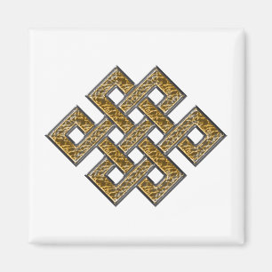 Mystischer Knoten - Silber u. Gold 2 Magnet
