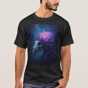 Mystischer Kosmischer Lotus-Totenkopf Fantasy Art T-Shirt