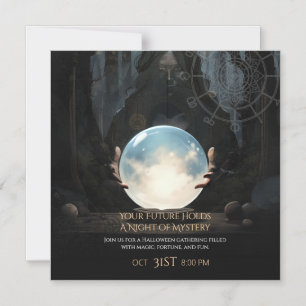 Mystischer Kristallkugel-Wahrsager-Halloween Magneteinladung