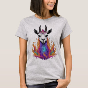 Mystischer Lama Blaze: Symphonie der Farben T-Shirt