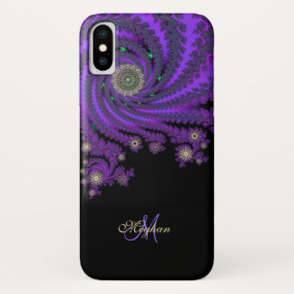 Mystischer lila personalisierter Fraktal iPhone X Case-Mate iPhone Hülle