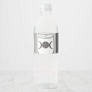 Mystischer Magie-Mond-Mason-Glas-Halloween-Party Wasserflaschenetikett