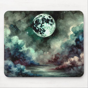 Mystischer Mond Kosmische Wolken im traumhaften Na Mousepad