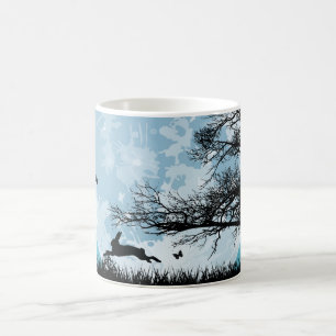 Mystischer Mond mit Kaninchen-Silhouette Kaffeetasse