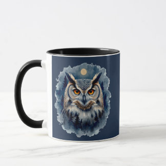 Mystischer Mondkauz Wasserfarbenkunst | Zellularer Tasse