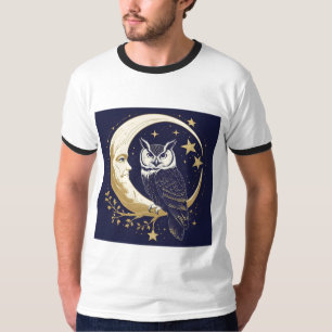 Mystischer Mondsichel-Himmel-Grafik-T-Shirt mit Eu T-Shirt