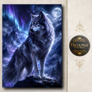 Mystischer Mondwolf Aurora Dekor Seidenpapier